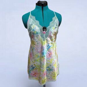 Victoria's Secret Pastel Floral Satin Babydoll‎ - Size Medium